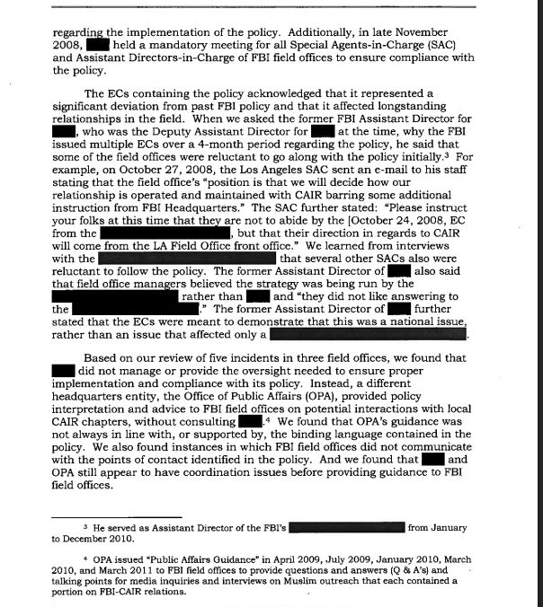 تقرير مكتب المفتش العام لمكتب التحقيقات الفيدرالي بشأن الإخوان