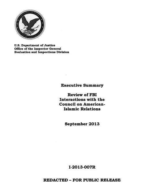 تقرير مكتب المفتش العام لمكتب التحقيقات الفيدرالي بشأن الإخوان