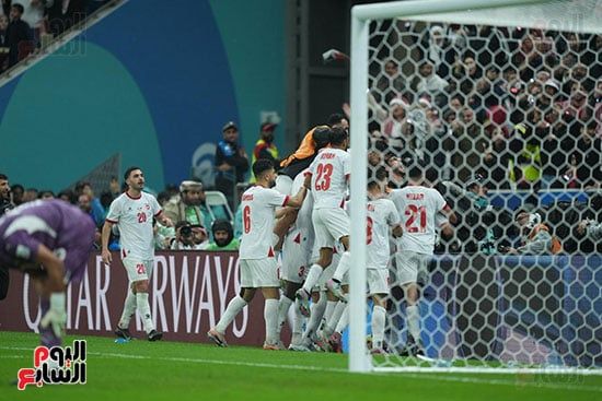 احتفال لاعبى الأردن بالهدف احتفال لاعبى الأردن بالهدف