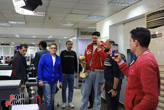 عبد الفتاح عبد المنعم رئيس تحرير اليوم السابع مع عبد العزيز جدو لاعب فريق اليد