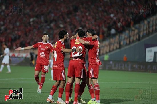 احتفال لاعبى الأهلى بالهدف