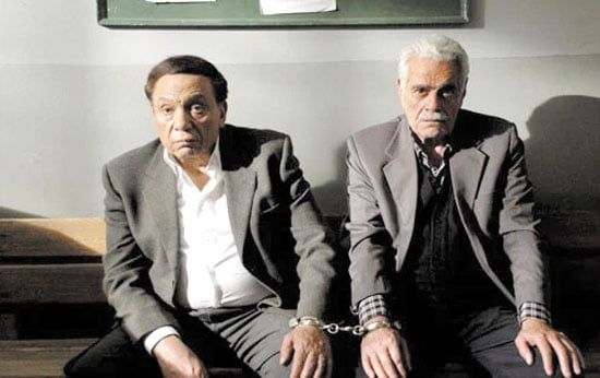 عادل إمام وعمر الشريف ومشهد من فيلم حسن ومرقص
