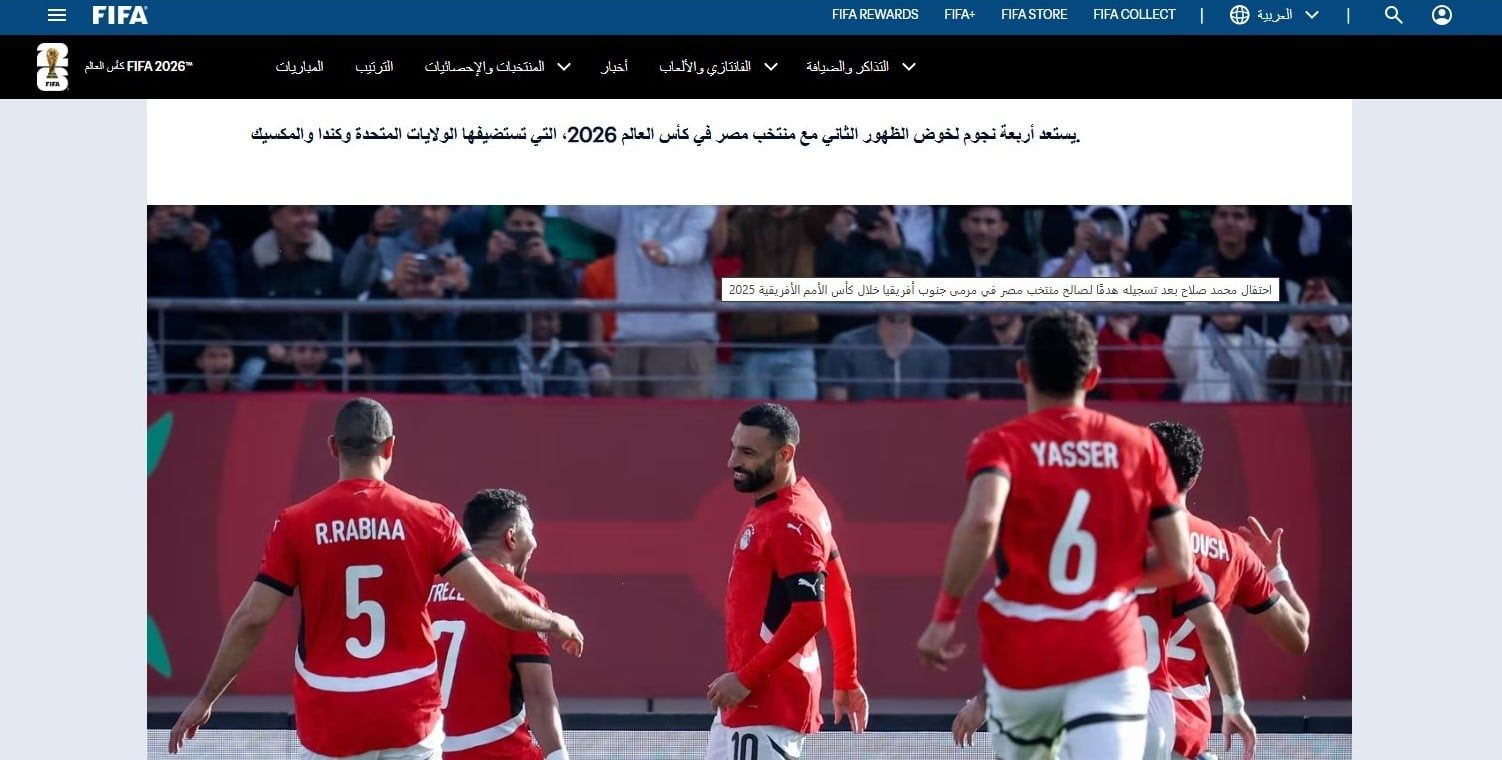 تقرير فيفا عن منتخب مصر تقرير فيفا عن منتخب مصر