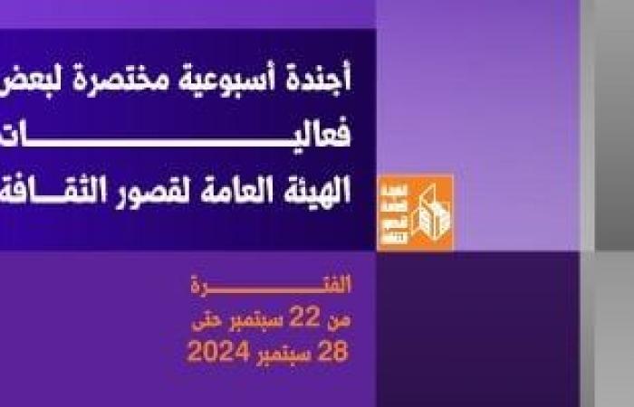 أجندة قصور الثقافة.. ملتقى "أهل مصر" بأسوان ومؤتمر تمكين ذوى الهمم الثقافي