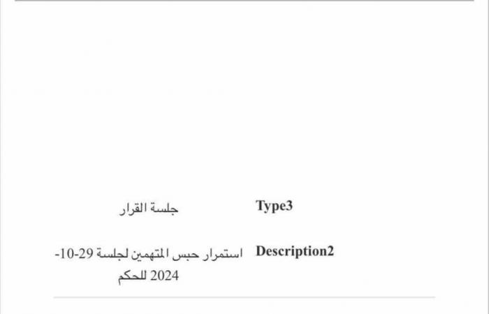 خاص
      لـ
      تحيا
      مصر:
      قرار
      المحكمة
      بحجز
      الدعوي
      ضد
      ثلاثي
      الزمالك
      للحكم
      في
      29
      أكتوبر
      مع
      استمرار
      حبس
      المتهمين