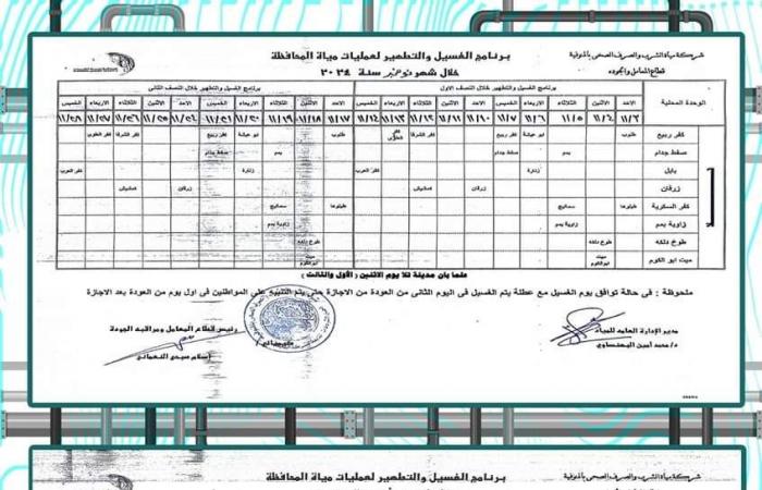 مياه
      المنوفية
      تعلن
      خطة
      غسيل
      الشبكات
      خلال
      شهر
      نوفمبر
      2024