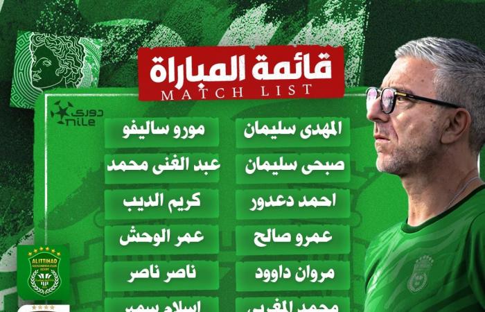 قائمة
      الاتحاد
      السكندري
      لمواجهة
      الأهلي
      بدوري
      نايل
      (صور)