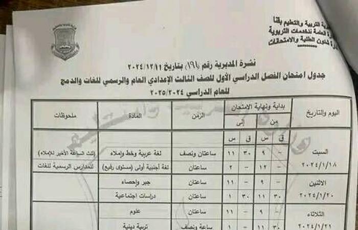 3
      إعدادي..
      جدول
      امتحانات
      الشهادة
      الإعدادية
      جميع
      المحافظات