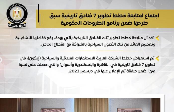 أبرز
      أنشطة
      رئيس
      الوزراء
      هذا
      الأسبوع..
      265
      مليون
      دولار
      استثمارات
      مقدرة
      لتطوير
      ورفع
      الطاقة
      الاستيعابية
      للغرف
      الفندقية
      والسكن
      السياحي