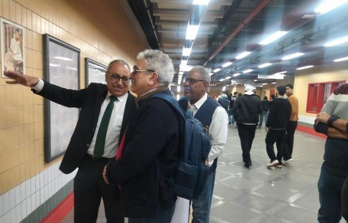 عماد أبو غازي في محطة مترو صفاء حجازي احتفاءً بالنحات محمود مختار (صور)