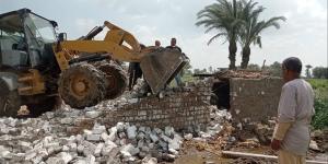 إزالة 11 حالة تعدٍ وإيقاف أعمال بناء مخالف بالمنيا