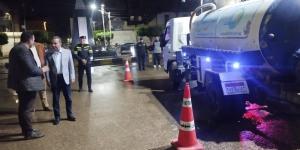 محافظ المنوفية يشرف على إزالة مياه الأمطار بشبين الكوم