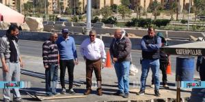 رئيس جهاز حدائق أكتوبر يواصل متابعة أعمال الطريق الأوسطي ويعزز صيانة المسطحات الخضراء