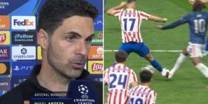 ميكيل أرتيتا مدرب آرسنال غاضب بعد التعادل مع أتلتيكو مدريد: لا أفهم إلغاء ركلة الجزاء