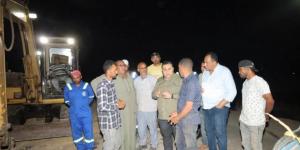 رئيس مياه البحيرة يتفقد النقطة الثانية لربط خط صلاح العبد بالطريق الصحراوي