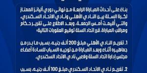اتحاد السلة يعلن عقوبات مباراة الأهلي والاتحاد في نهائي دوري أليانز الممتاز
