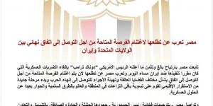 مصر: نواصل جهودنا للتوصل إلى اتفاق بين أمريكا وإيران يعالج شواغل كافة الأطراف