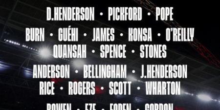 قائمة منتخب إنجلترا الرسمية لمواجهتي صربيا وألبانيا في تصفيات كأس العالم