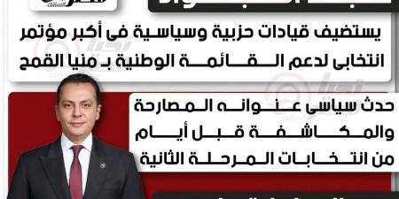 الشرقية على موعد مع مليونية سياسية الجمعة.. عبد الجواد يستضيف قيادات حزبية في أكبر مؤتمر لدعم القائمة الوطنية بمنيا القمح