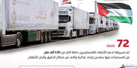 بالأرقام.. مصر تقدم مساعدات ضخمة وحلول ميدانية لأهالي غزة منذ بداية الأزمة