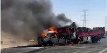 الجثث تفحمت.. مصرع 4 أشخاص وإصابة 2 آخرين في حادث مريع بالمنيا
