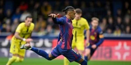 فياريال ضد برشلونة.. البارسا يتقدم بهدف رافينيا فى الشوط الأول.. فيديو