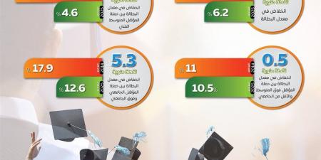 من 12.9% إلى 6.2%.. كيف نجحت مصر في خفض البطالة؟ (انفوجراف)