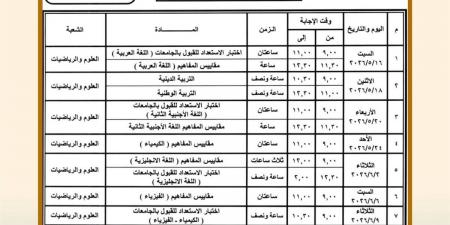 جدول امتحانات الصف الثالث الثانوي 2026 رسميًا بعد اعتماد وزير التعليم