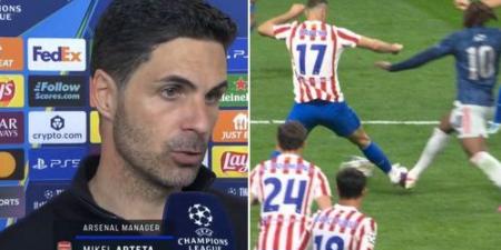 ميكيل أرتيتا مدرب آرسنال غاضب بعد التعادل مع أتلتيكو مدريد: لا أفهم إلغاء ركلة الجزاء