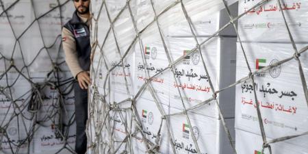 «تنسيق مصري إماراتي مشترك».. وصول آخر طائرات جسر حميد الجوي إلى العريش لدعم غزة