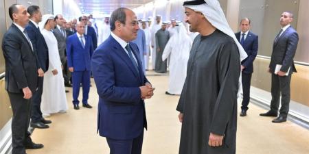 الرئيس السيسي والشيخ محمد بن زايد يتفقدان «مفرزة المقاتلات المصرية» المتمركزة في الإمارات
