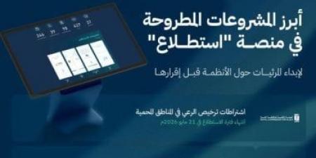 طرح 27 مشروعا عبر منصة "استطلاع" فى السعودية لأخذ مرئيات العموم
