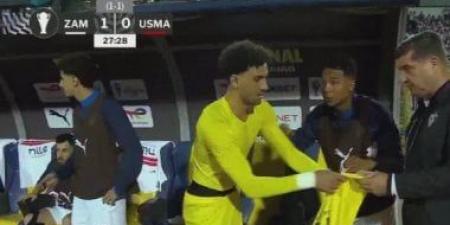 محمد عواد حارسا للزمالك أمام سيراميكا فى ليلة حسم الدورى