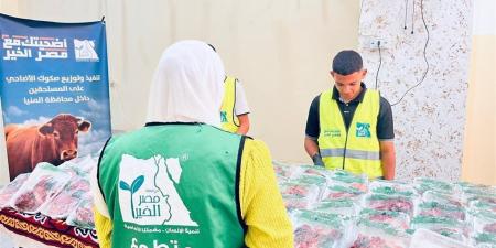 توزيع لحوم الأضاحي على الأسر الأولى بالرعاية بالإسماعيلية لليوم الرابع على التوالي