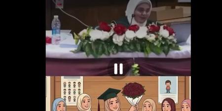 باحثة تمدح والدتها بكلمات مؤثرة خلال مناقشة رسالة الماجستير «فيديو»