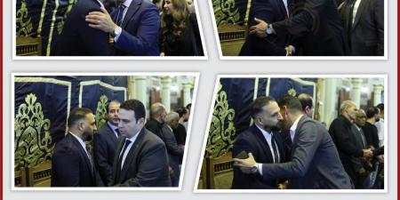 النواب ضياء داوود وعبدالمنعم امام واحمد فرغلي أعضاء مجلس النواب يؤدون واجب العزاء في الزميل مصطفى الشربيني