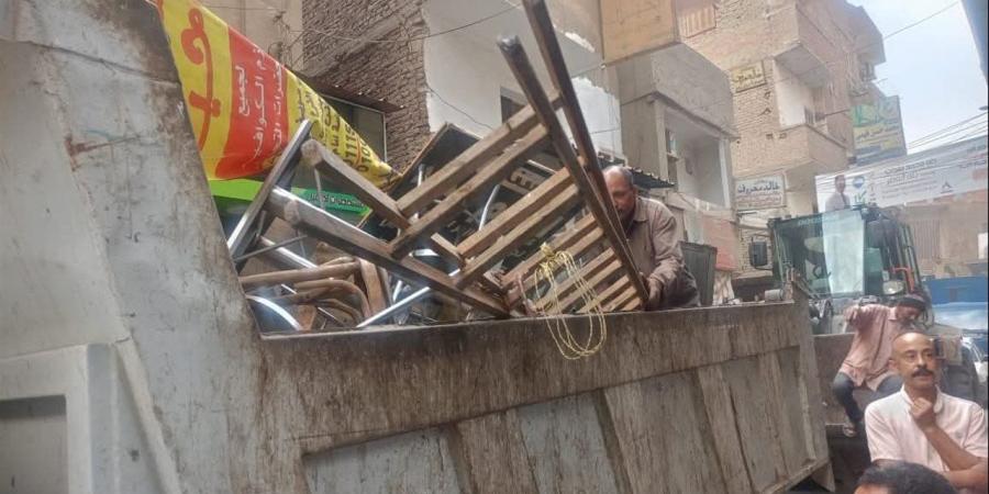 رفع 425 حالة إشغال متنوع بمركز الفشن ببني سويف