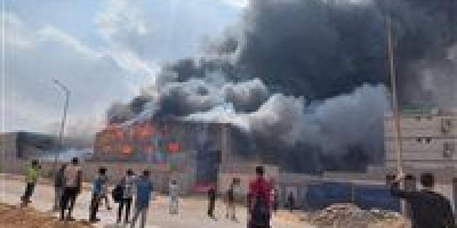 حريق هائل بمصنع أحبار في السادات.. 10 سيارات إطفاء في محاولة لاحتواء النيران