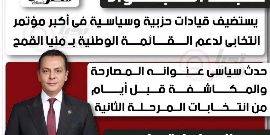 الشرقية على موعد مع مليونية سياسية الجمعة.. عبد الجواد يستضيف قيادات حزبية في أكبر مؤتمر لدعم القائمة الوطنية بمنيا القمح