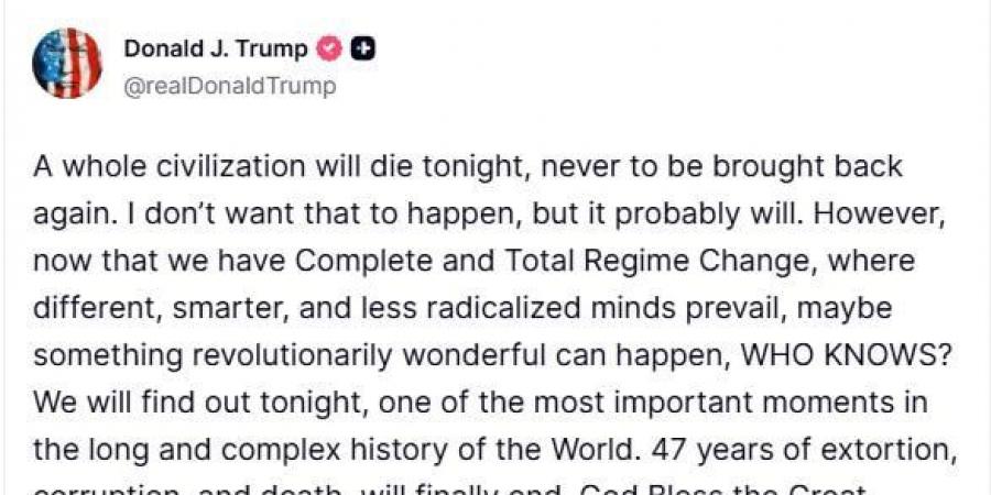 بعد رسالته النارية الأخيرة بخصوص محو الحضارة.. حرب إيران تكشف تناقضات ترامب