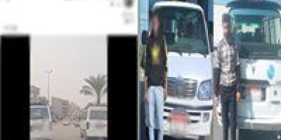 ضبط قائدي سيارتين ميكروباص لآدائهما حركات استعراضية بدمياط