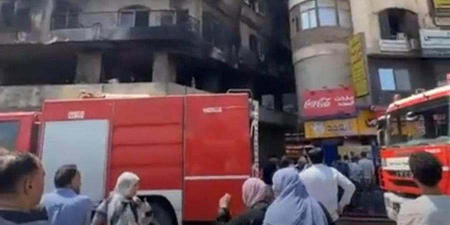 فحص حريق شقتين ومخزن أدوات صحية بالوراق