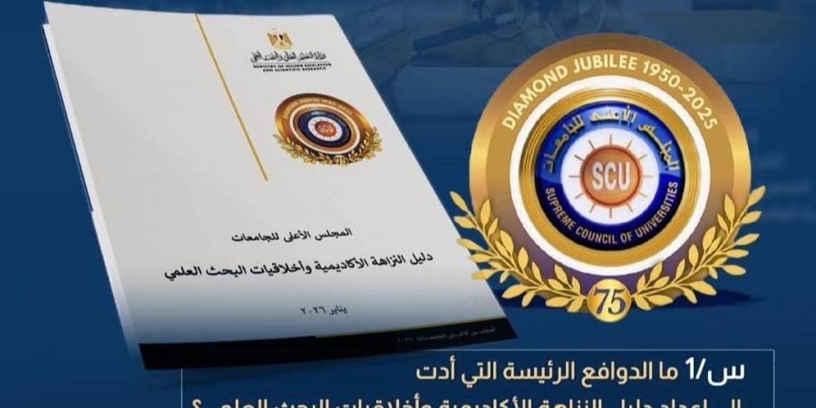 مرجع وطني شامل.. تفاصيل إطلاق دليل النزاهة الأكاديمية وأخلاقيات البحث العلمي