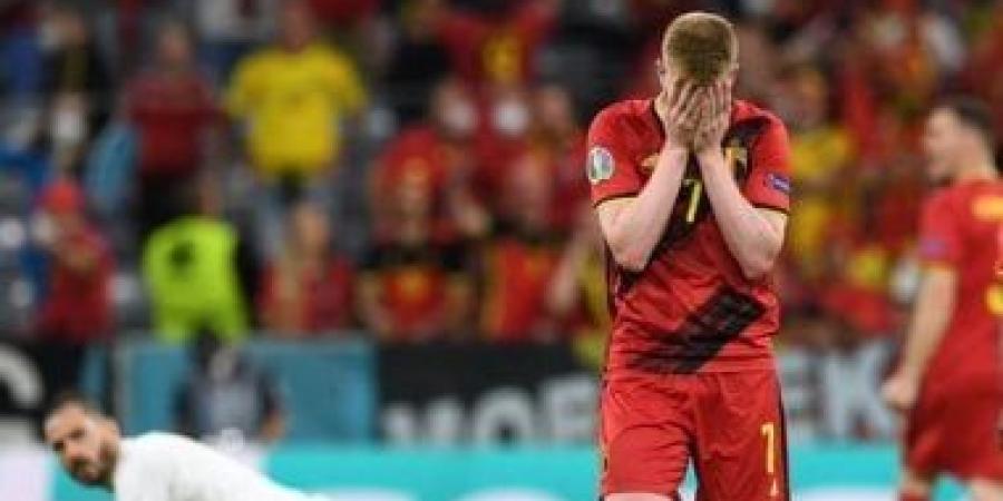 أول تهديد لمرمى منتخب مصر من دي بروين فى الدقيقة 7