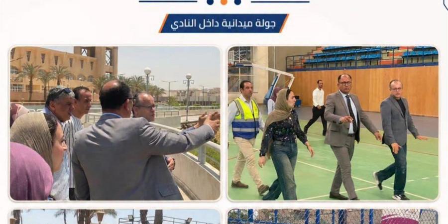 رئيس جامعة حلوان يتفقد المنشآت والملاعب الرياضية بالنادي